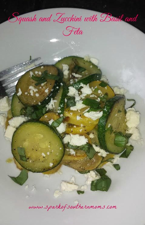 Squash and Zucchini with Basil and Feta